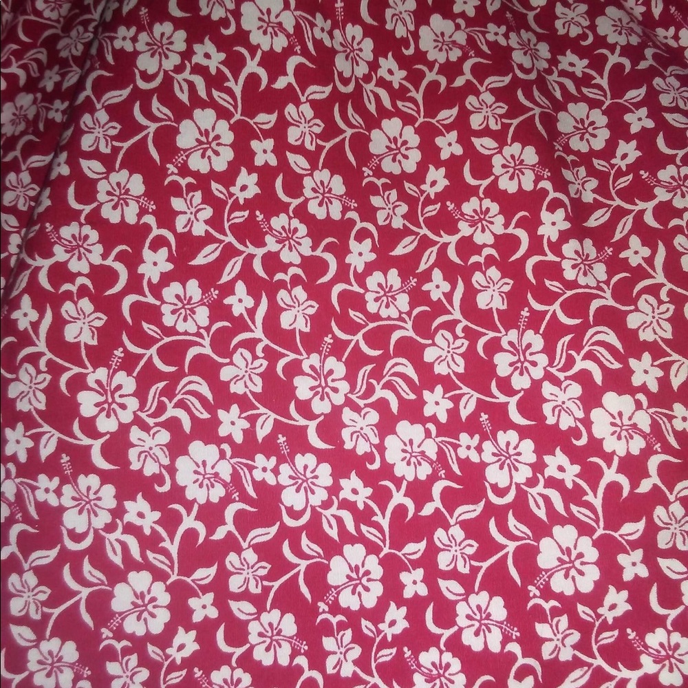 Girl’s Pa’u Hula Skirt Red w/White Floral Print